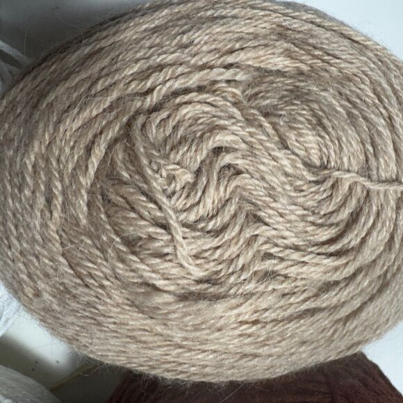 Quality Yarn Bundle - Cakes Teal, Brown, White, Tan #1605 - Picture 3 of 7